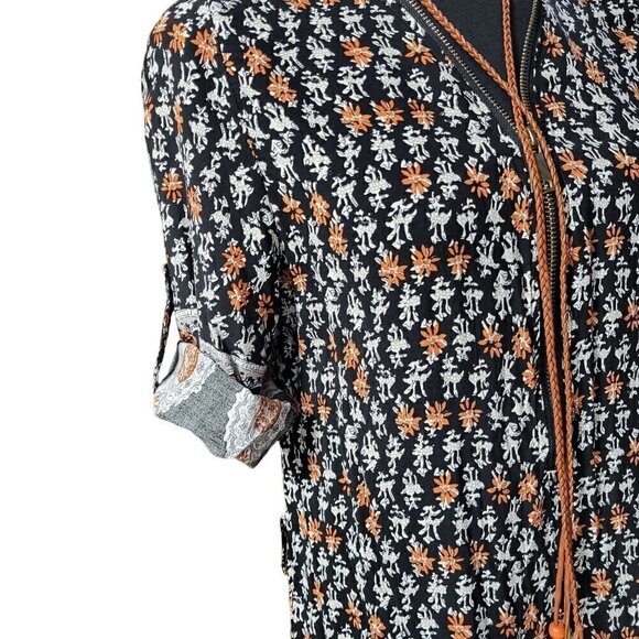 Kessley Lightweight Tribal Themed Mini-Dress, Size Small - Picture 9 of 10